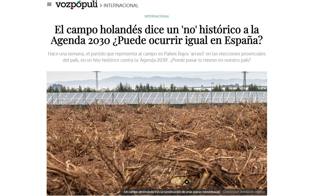 El campo holandés dice un ‘no’ histórico a la Agenda 2030 ¿Puede ocurrir igual en España?