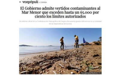El Gobierno admite vertidos contaminantes al Mar Menor que exceden hasta un 65.000 por ciento los límites autorizados