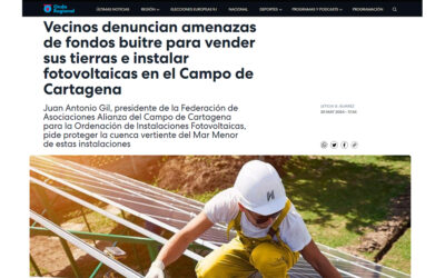 Vecinos denuncian amenazas de fondos buitre para vender sus tierras e instalar fotovoltaicas en el Campo de Cartagena