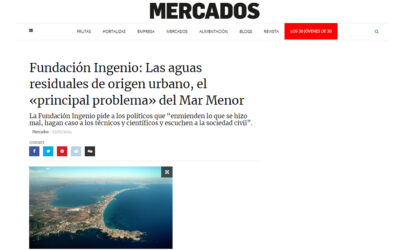 Fundación Ingenio: Las aguas residuales de origen urbano, el «principal problema» del Mar Menor