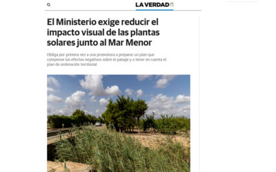 El Ministerio exige reducir el impacto visual de las plantas solares junto al Mar Menor